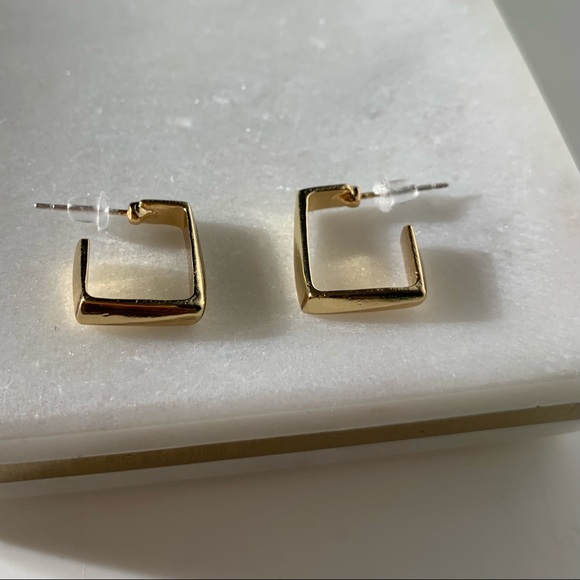 new 14K gold plated square shaped earrings - Picture 9 of 9